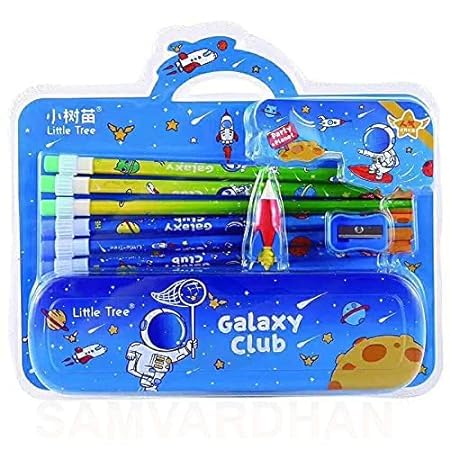 MPK Perfect Stationery geometry box with 6Pencil/Sharpner/Earaser/kanya pujan gift/Birthday Gift For Kids Boy Girl/Kanjak Gifts/Navratri Return Gifts 2sets