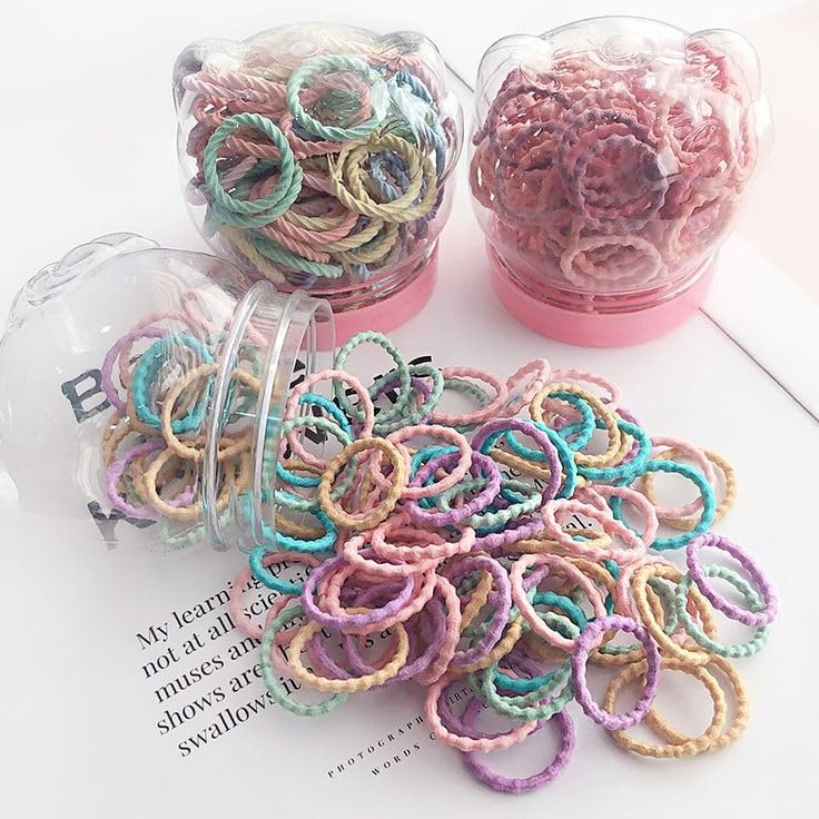 MPK PERFECT Hair Ties, Elastic Ponytail Holders, 4.5 cm, Multicolor, Pack of 100