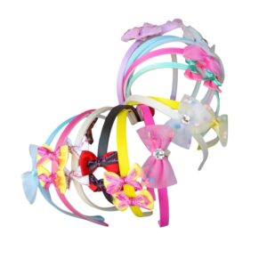 MPK PERFECT Bow Hairband Shiny Bow Knot Teeth Plastic Hairband for Girls Hair Band Stylish Hair Accessories for Women & Girls (Pack of 6 Pcs, Random...