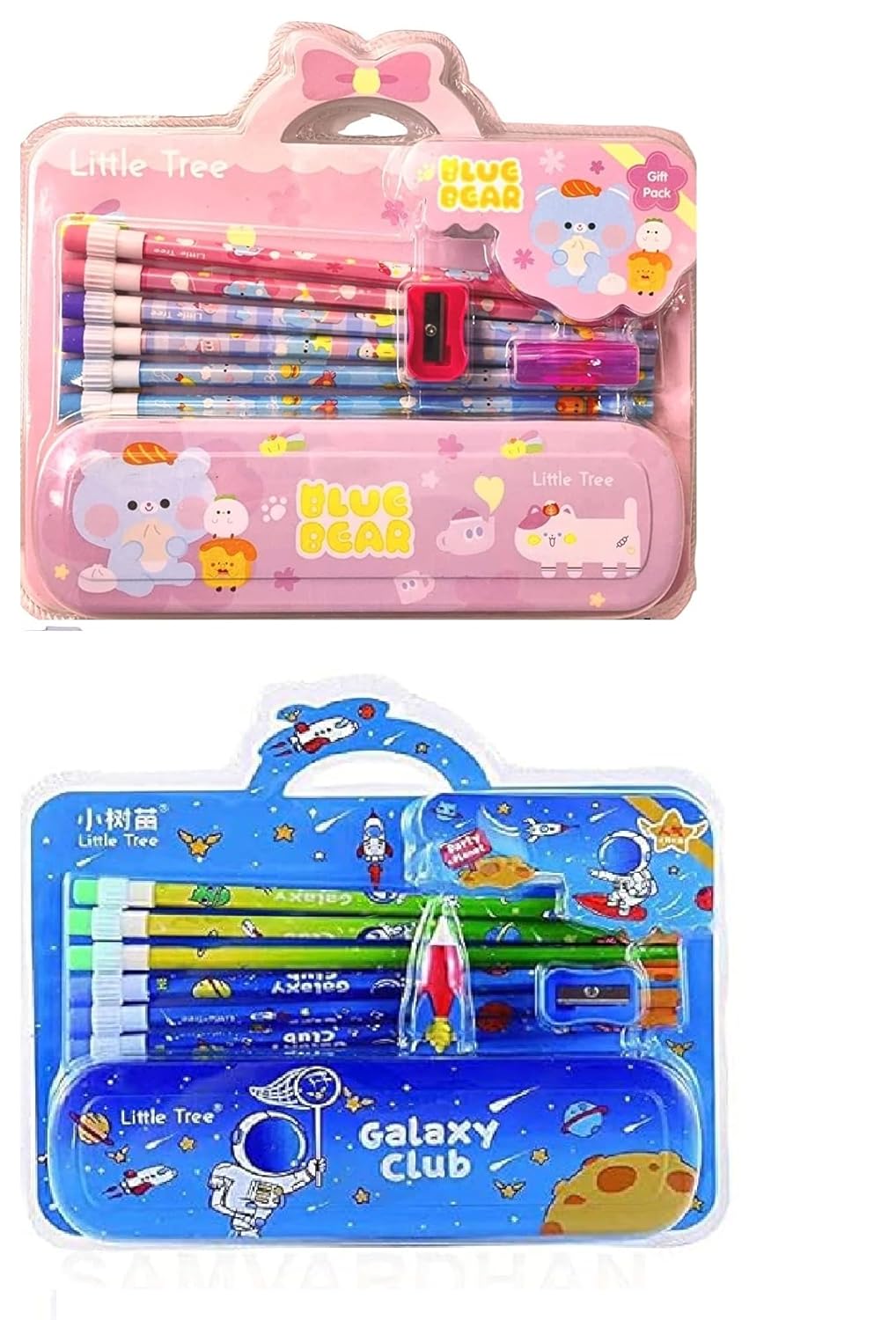 MPK Perfect Stationery geometry box with 6Pencil/Sharpner/Earaser/kanya pujan gift/Birthday Gift For Kids Boy Girl/Kanjak Gifts/Navratri Return Gifts 2sets