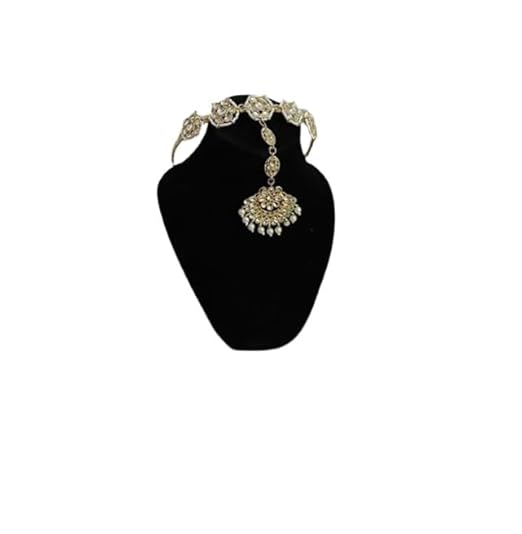 MPK PERFECT Stylish Hair Accessories/Mathapati hairband with Mang tika/Sheesh Patti with mang tika/Gold Plated Floral Shaped Kundan Studded Hairband with Mang tika