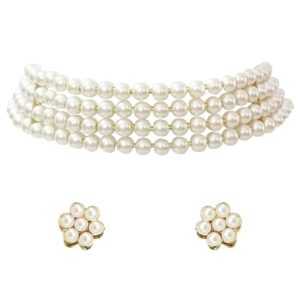 MPK Perfect Handmade Pearl Stone | Necklace choker set with earing For Women & Girl For Wedding | Necklace Jewellery