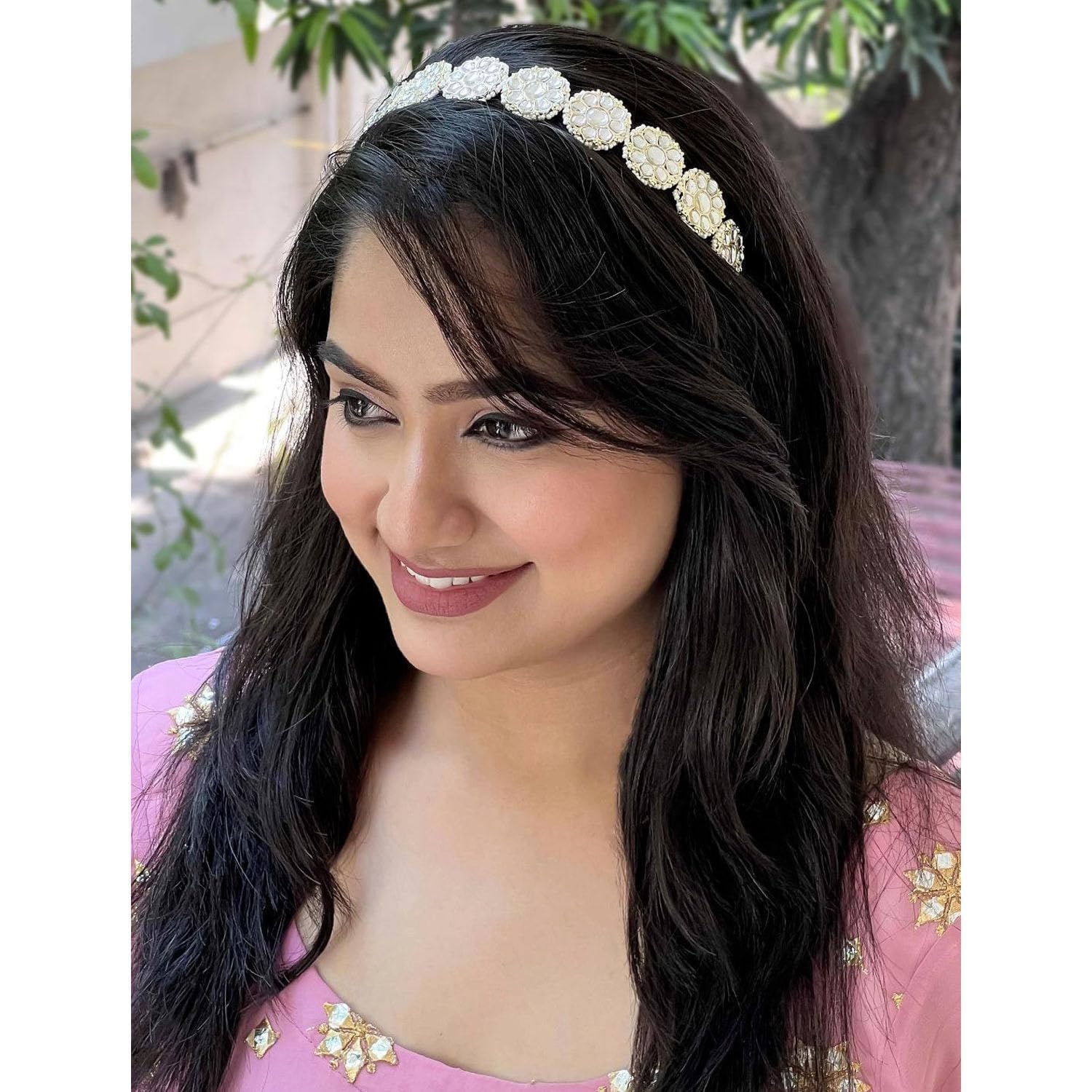 MPK PERFECT Stylish Hair Accessories/Flower Mathapati hairband With Traditional Maang Tika/Hairband For Wedding, Engagement look/Anniversary look 2PC