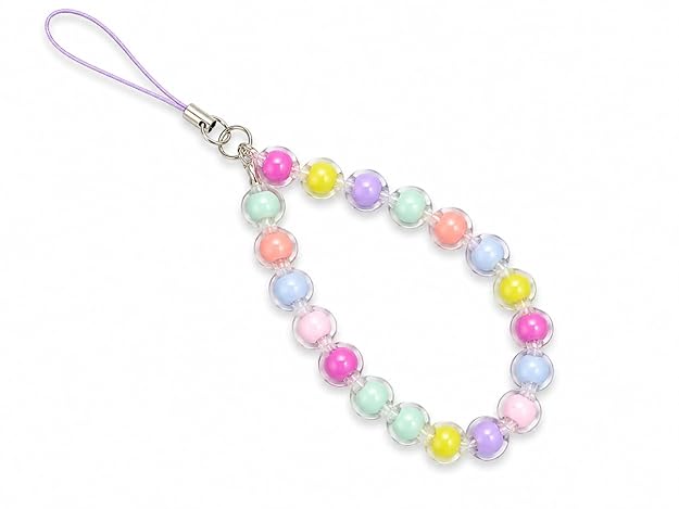 MPK PERFECT Pastel Beaded Mobile Chain for Women and Girls, Cute Phone Charm Strap, Aesthetic Handheld Lanyard, Bag Charm Accessory