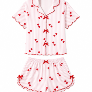 MPK PERFECT Women Night Dress Nightwear Set, Cotton, Pink Printed Sleepwear Top & Shorts