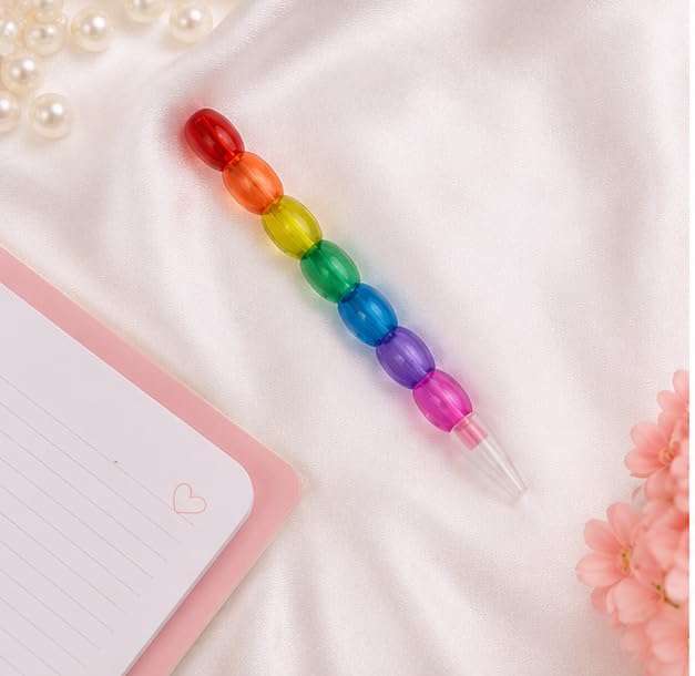 MPK Perfect Stationery Gift Set with Ziplock Pouch (Abacus Bullet Push Pencils |Eraser | Sharpner) Kanya pujan Gifts Set for Kids Girls Boy Birthday | Kanjak | Navratri Return Gifts 12set