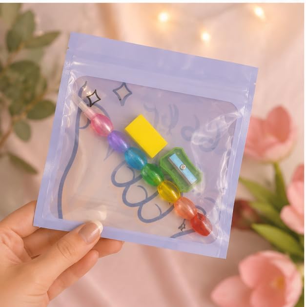 MPK Perfect Stationery Gift Set with Ziplock Pouch (Abacus Bullet Push Pencils |Eraser | Sharpner) Kanya pujan Gifts Set for Kids Girls Boy Birthday | Kanjak | Navratri Return Gifts 6set
