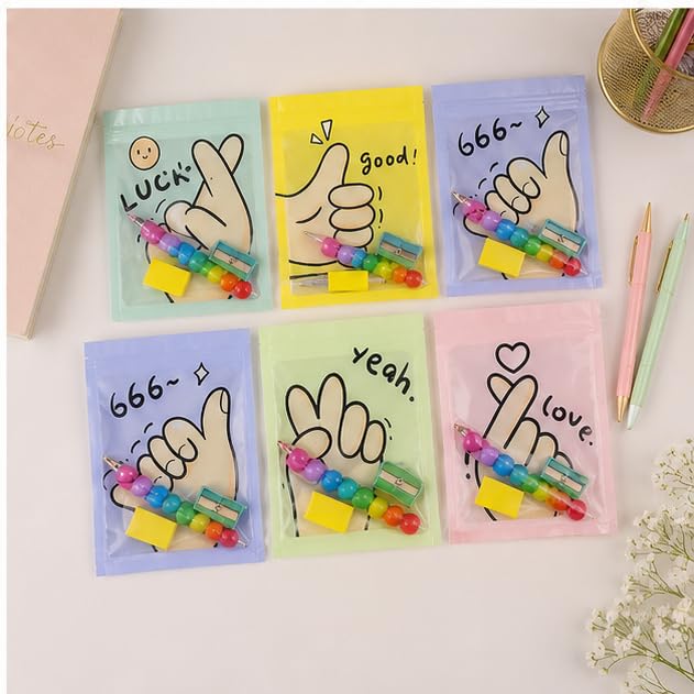MPK Perfect Stationery Gift Set with Ziplock Pouch (Abacus Bullet Push Pencils |Eraser | Sharpner) Kanya pujan Gifts Set for Kids Girls Boy Birthday | Kanjak | Navratri Return Gifts 6set