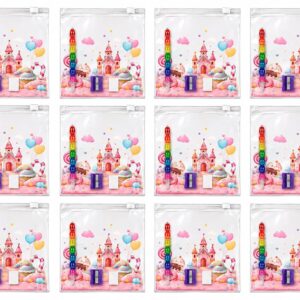 MPK Perfect Transparanent Pouch | Stationery Gift Set with Ziplock Pouch (Abacus Bullet Push Pencils |Eraser | Sharpner) Kanya pujan Gifts Set for Kids Girls Boy Birthday | Kanjak | Navratri Return Gifts 12set